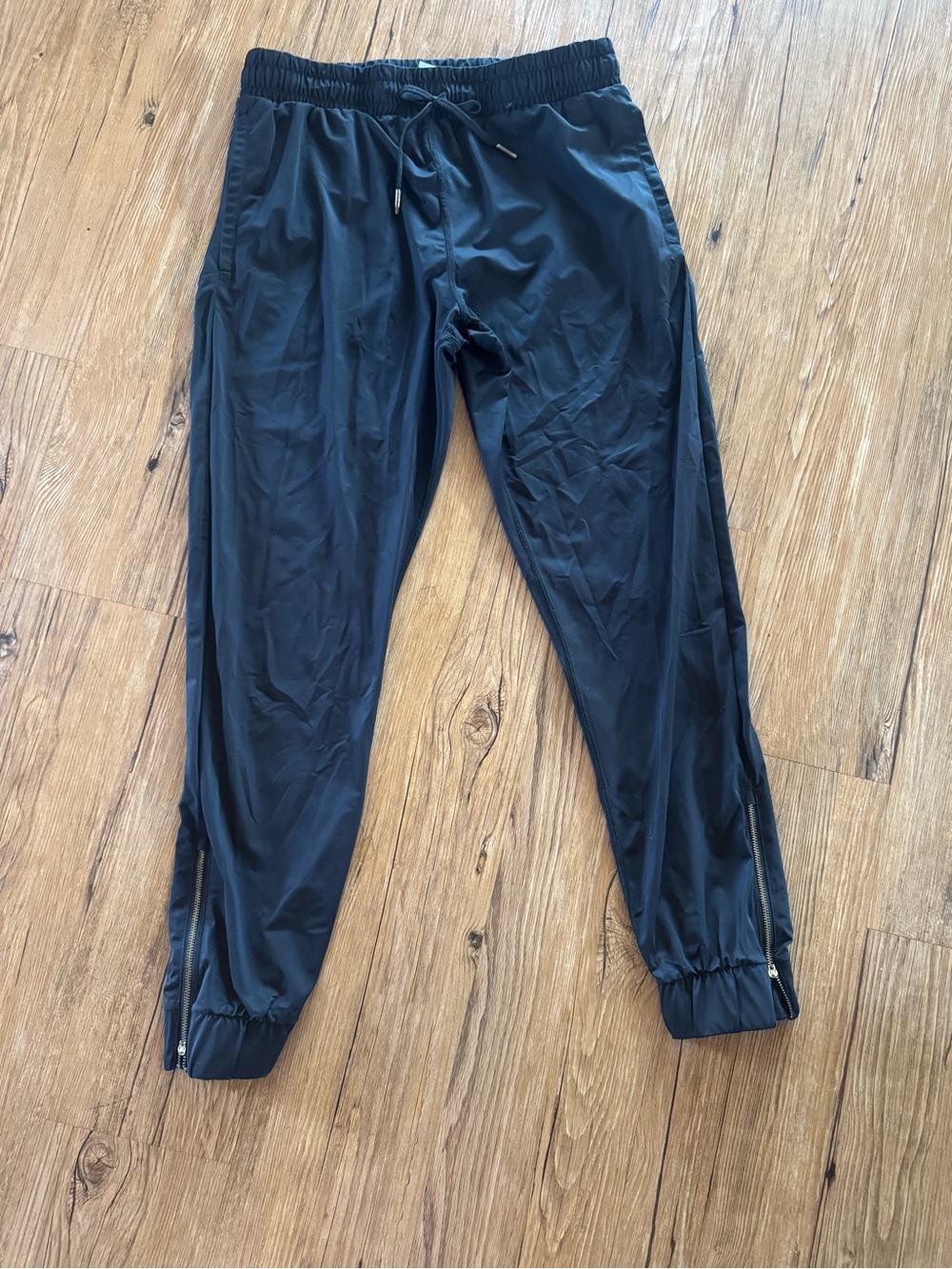 ZYIA Black Women's Track Jogger Pants with Ankle Zips